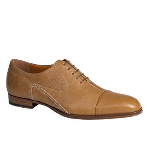 Mezlan "Cano" Camel Genuine Matte Calfskin Oxford Shoes 6215
